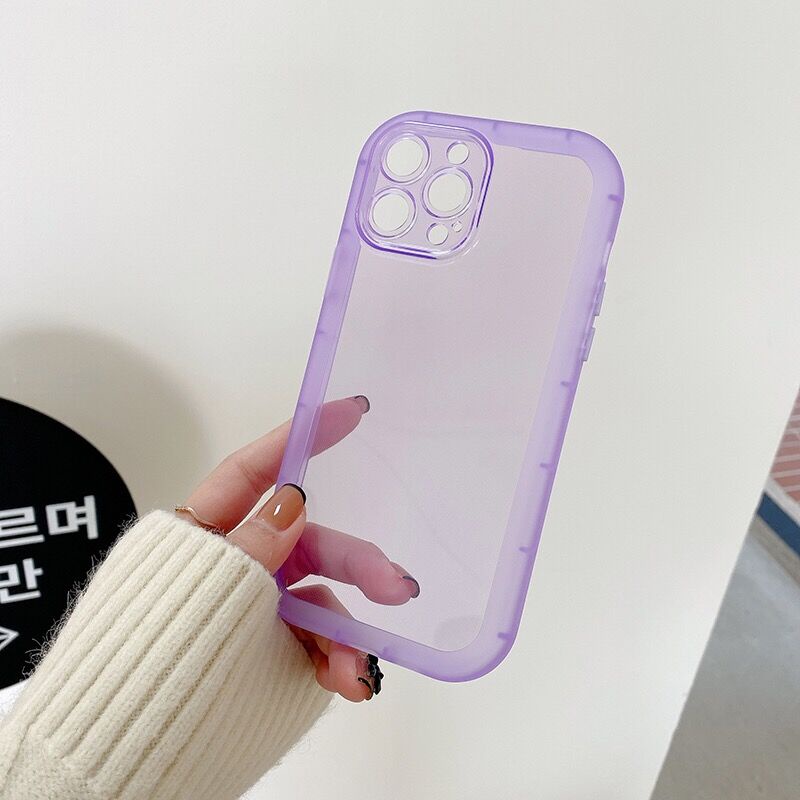 Soft case Silikon Transparan Warna Kontras Cover Iphone 13 pro pax 12 11 Xr Xs Max