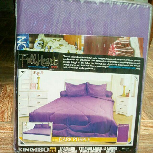 Fullheart Sprei Polos 180x200 Tinggi 30 Warna Polos Merah Putih - King 180 T30  Sp