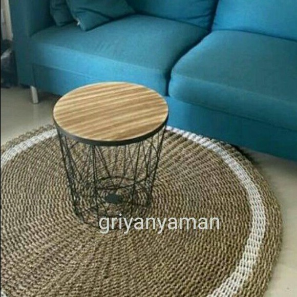 Karpet Bulat Anyaman 120cm /Rug Anyaman Seagrass