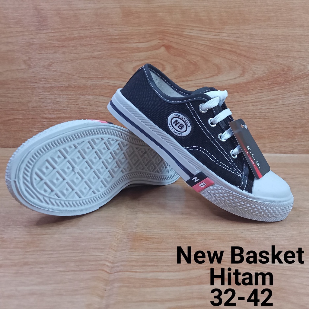 (COD) Sepatu Sekolah All Star Sneaker Pendek Bertali Anak Pria Wanita NB KLS