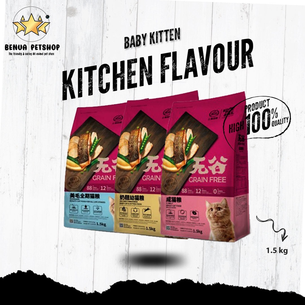 Makanan Kucing kering Premium KITCHEN FLAVOR 1.5kg All Varian