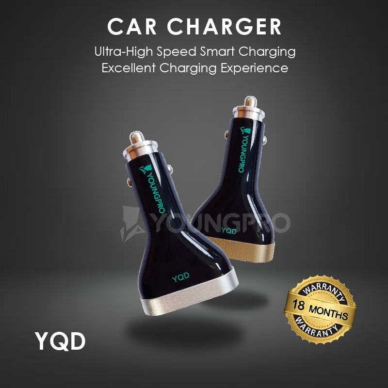 BERGARANSI!! YOUNGPRO CAR CHARGER QUICK CHARGER QC 3.0 PORT POWER DELIVERY YQD-0