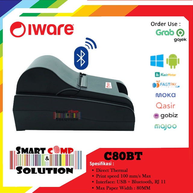 Printer Thermal Kasir Bluetooth Iware C80BT / C-80BT / C 80BT 80mm