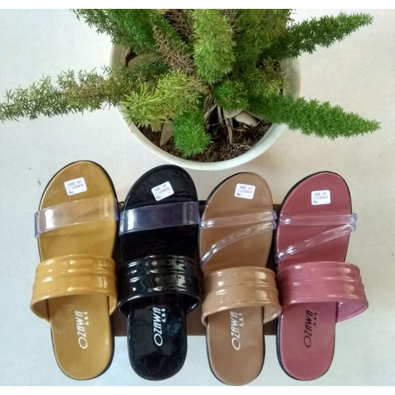 Sandal Wanita Dewasa - Sandal Teplek Jelly Bening Murah