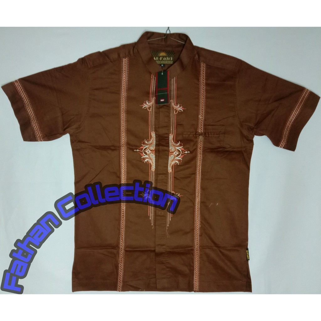 Al-Fajri Baju Koko Pria Model Coklat Pramuka M