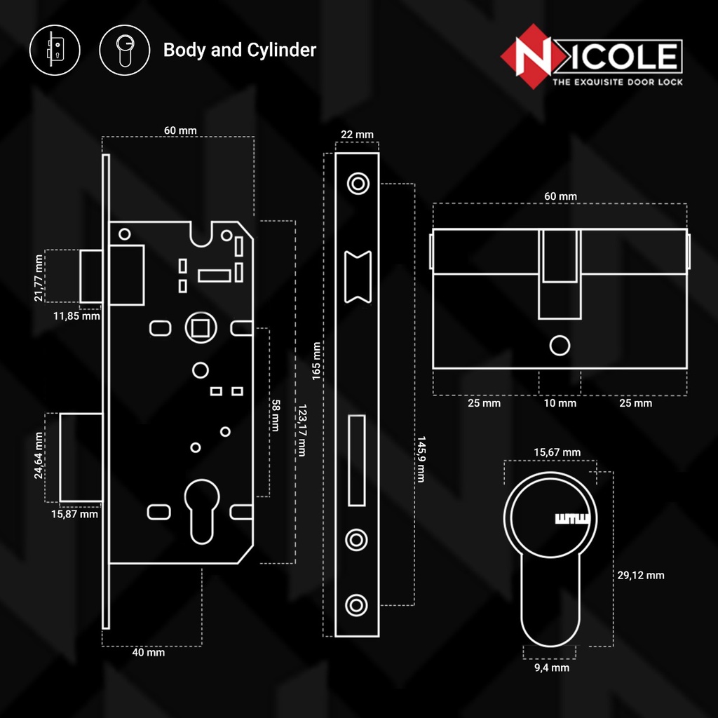 Gagang Pintu Set Kayu / Handle Medium Set (PM.885.33)