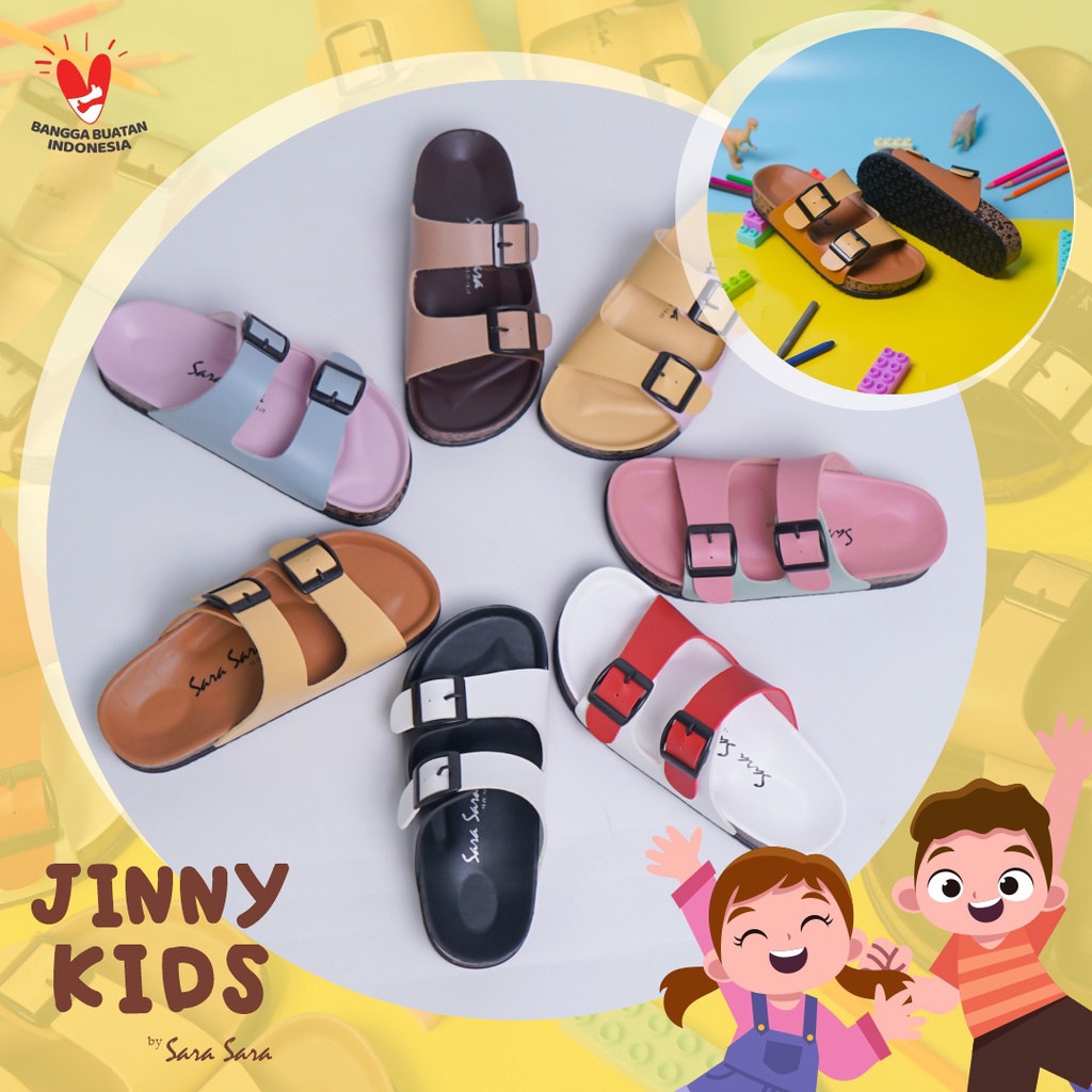 Sara Sara JINNY KIDS A Sandal anak model slop sandal anak perempuan model birken ban dua terbaru