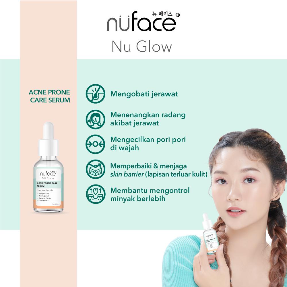 Nuface Nu Glow Face Serum 20 mL BRIGHTEN &amp; SUPPLE / ACNE PRONE CARE / HYDRA LOCK