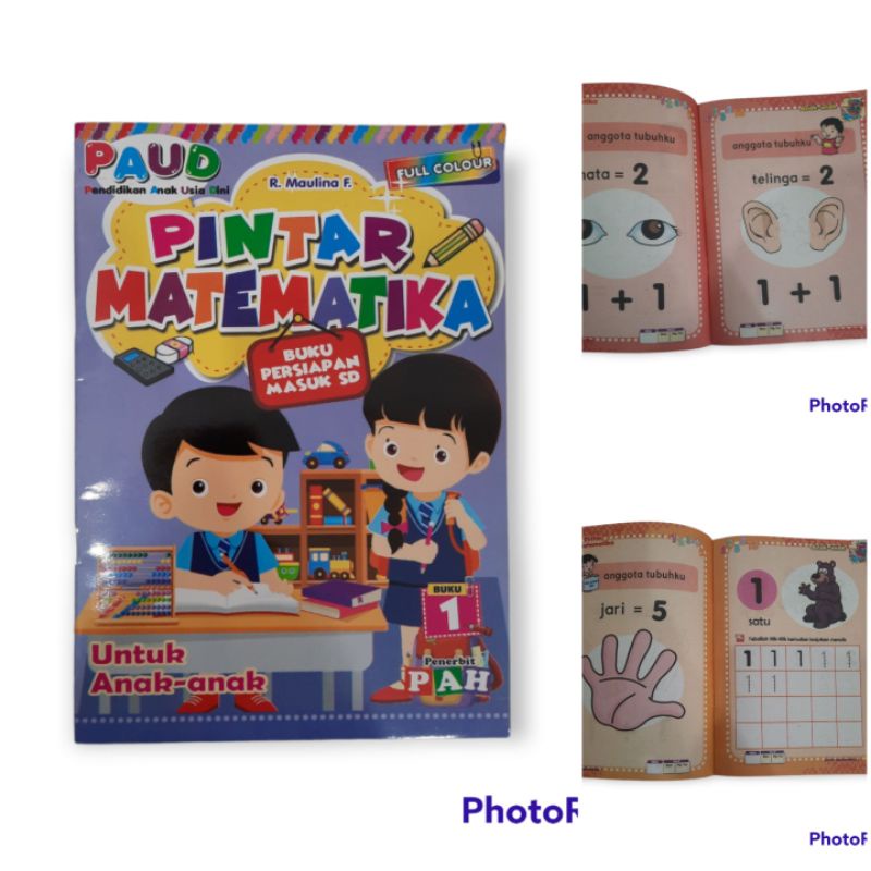 Buku Anak Seri Pintar Menulis Huruf Besar Huruf Kecil Angka Matematika Full Color PAH - TBS