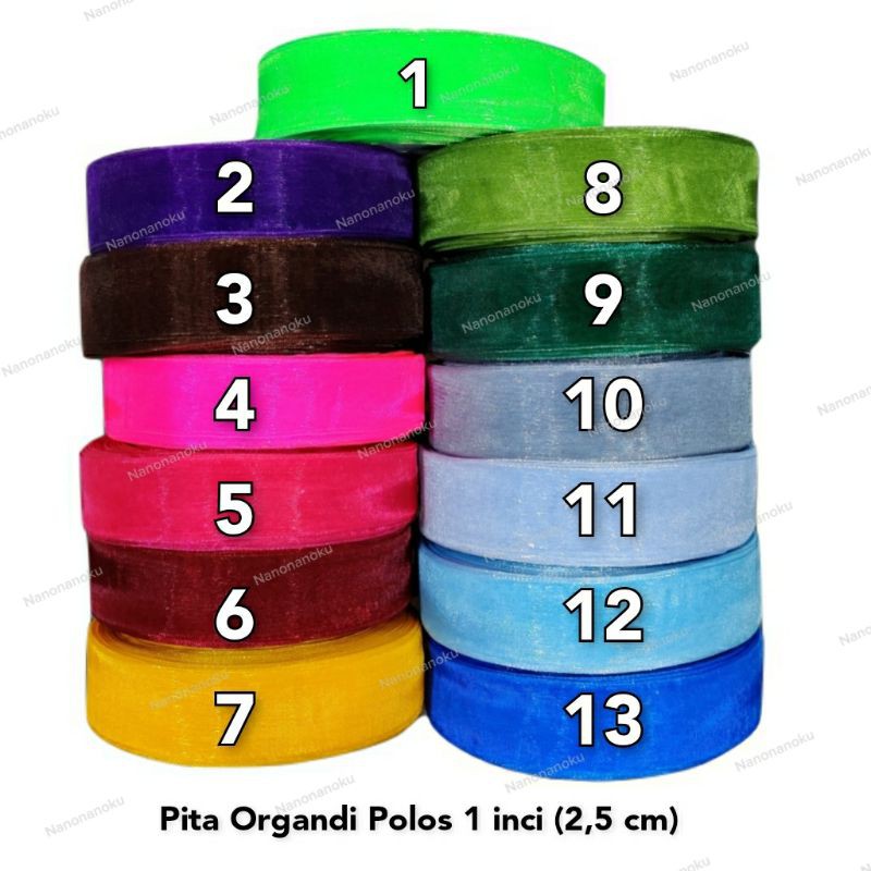 Pita Organdi POLOS 1 inch 2,5cm ±50 yard  Organza