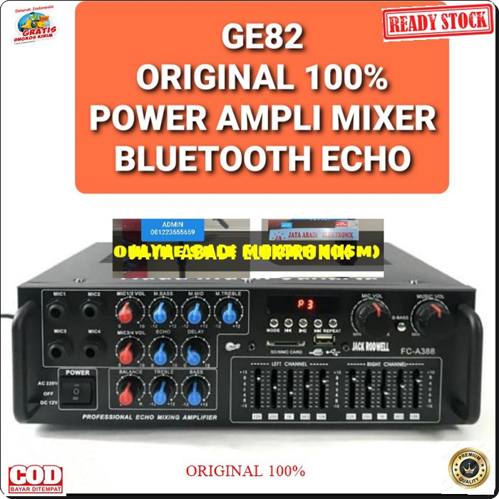 G82 FIRSTCLASS DIGITAL ECHO MIXER MIXING POWER AMPLI BLUETOOTH AMPLIFIER BLUETOOT EQUALIZER BLUTOT KARAOKE USB MP3 PLAYER AUDIO SOUND SYSTEM AC DC PROFESIONAL PRO AUX DJ VOCAL 4 CHANNEL NAKSIMAL SPEAKER PASIF UKURAN BISA SAMPAI 15 INCI SEPASANG7490