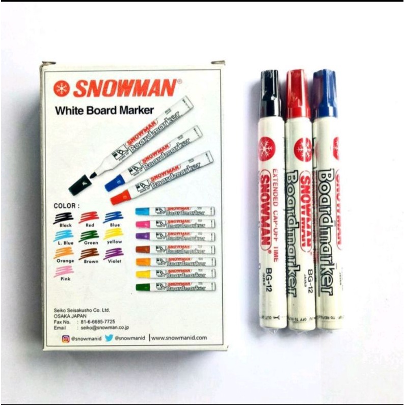 

Spidol Whiteboard Marker Besar Snowman BG-12