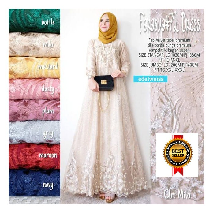 TERMURAH!! Gamis Syar i Gamis brukat Gamis Farasya Gamis Brokat Gamis Busui Gamis Kondangan