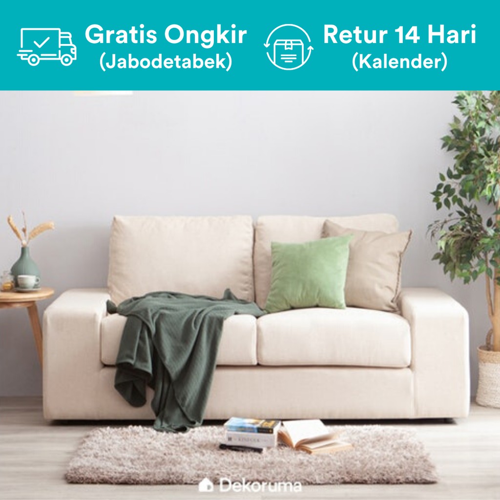 Dekoruma Michi Sofa 2 Seater Scandinavian / Kursi Sofa Ruang Tamu Minimalis Modern 2 Dudukan Kain - 