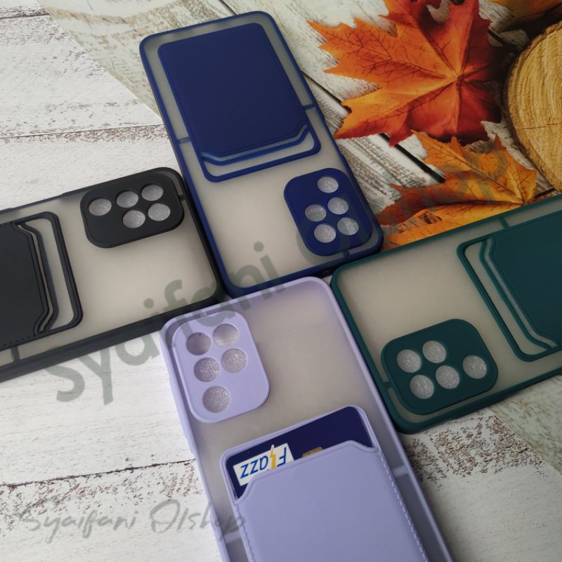 Card Case Samsung A22 (4G) / SM-A225F / SM-A225F/DS / SM-A225M / SM-A225M/DS Case Slot Kartu Protection Camera