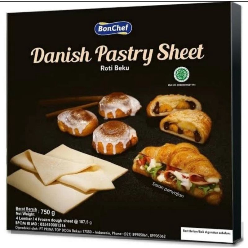 

bonchef Danish pastry sheet 750gr frozen / bonchef pastry