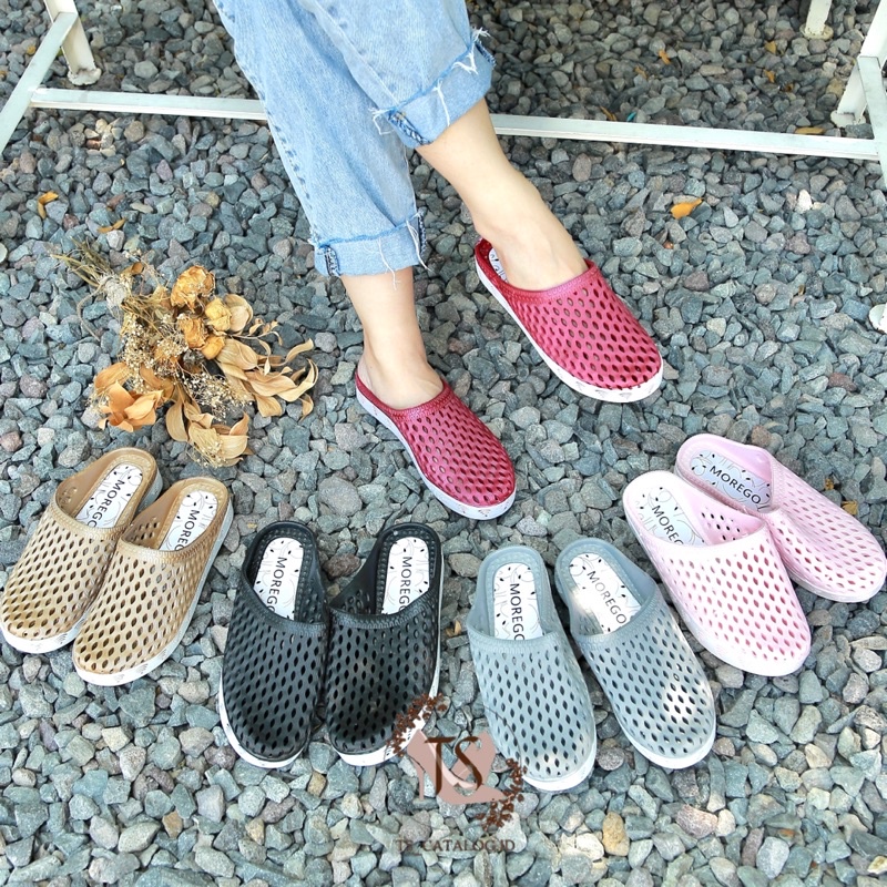 Sandal Sepatu Slop Jaring Polos BEST SELLER Import Mokaya 9038 atau Morego 9038