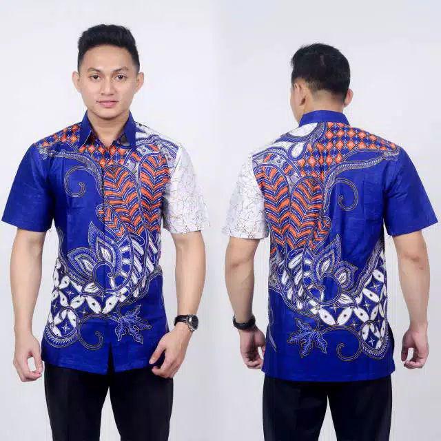 Batik Pria Kemeja Batik Slim Fit Modern Lengan Panjang Corak Motif Unik Luigi Batani - Lb 438