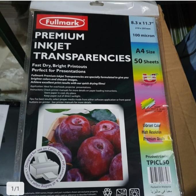 

READYY Plastik Mika Inkjet Transparant Transparasi Transparancies Fullmark TERLARIS