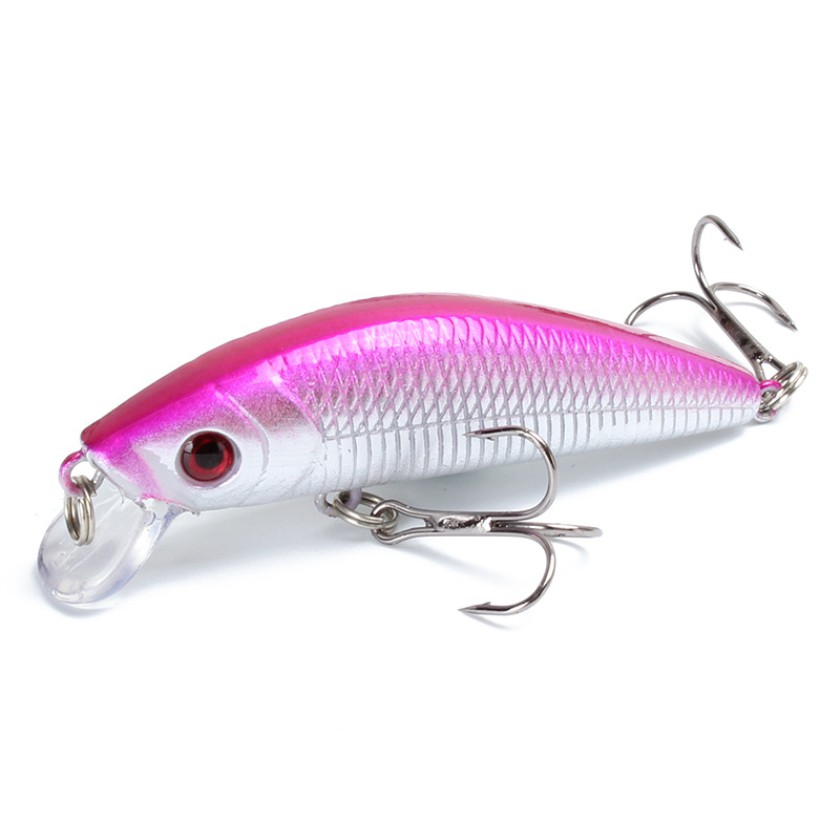 Shengyao 1Pcs Minnow Umpan Pancing Bentuk 7cm/8.2g Swimbait Fishing Lure Ikan Bass Kail Wobbler Memancing