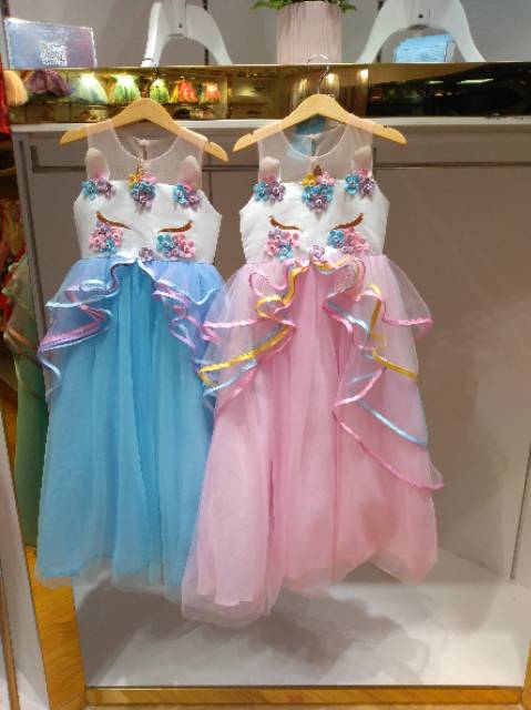 [Brandedbaby] 4T-13T LONG DRESS UNICORN ANAK IMPOR/ GAUN UNICORN ULANG TAHUN TUTU ANAK UNICORN PANJANG B2W2