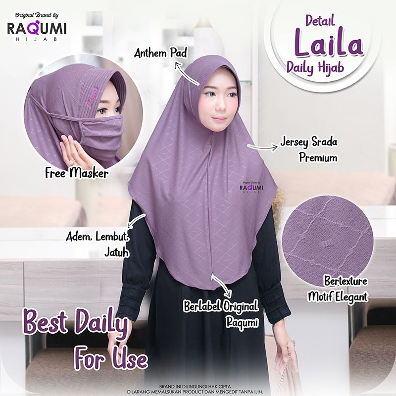 LAILA DAILY HIJAB BY ORI RAQUMI HIJAB