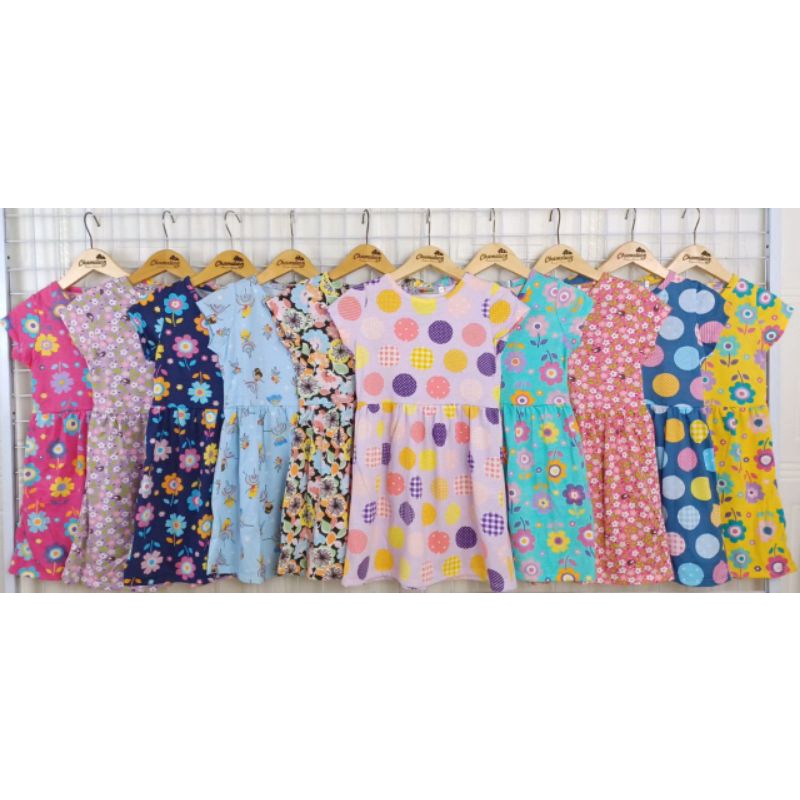 Dress anak perempuan | Dress Anak | Dress Bonita kaos Combed | Dress Motif Anak