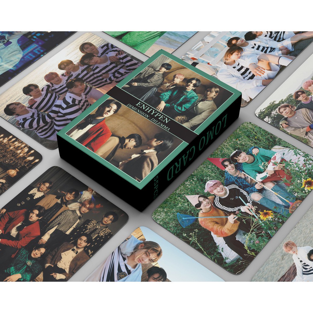 55pcs/box ENHYPEN photocards 2022 DIMENSION: ANSWER DILEMMA Little Wishes Weather Album LOMO card Postcard