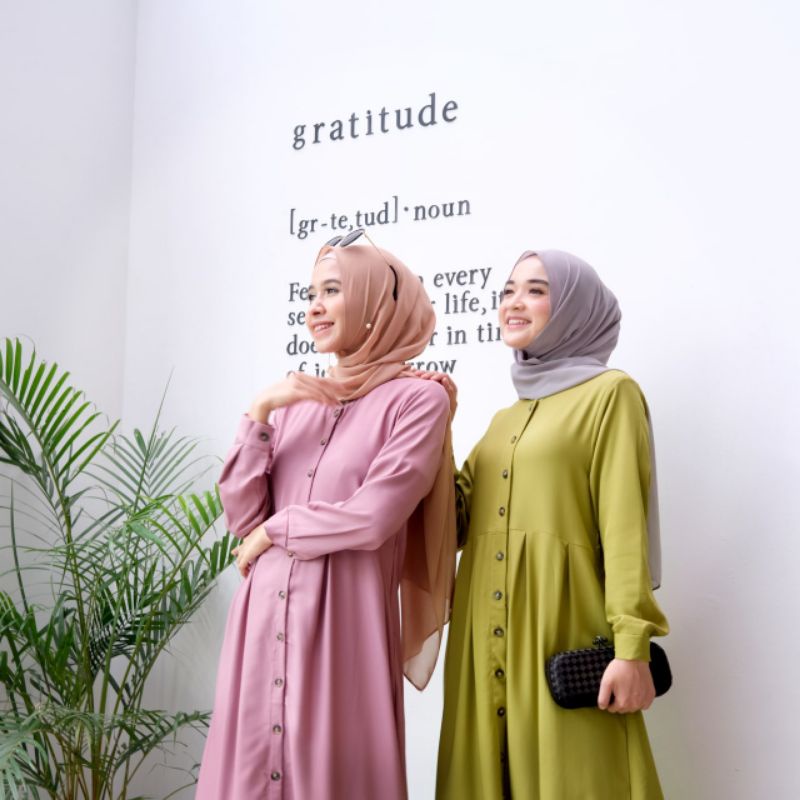 Belami Button Dress/Dress Polos/Dress Shakilla/Gamis Polos/Gamis Full Kancing/Gamis Syari