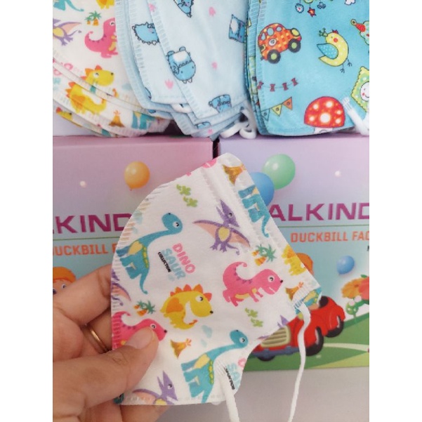 MASKER ANAK KIDS DUCKBILL KAWAT ALKINDO MOTIF KARAKTER  LUCU BOY GIRL CEWEK COWOK 3 PLY ISI 50 PCS