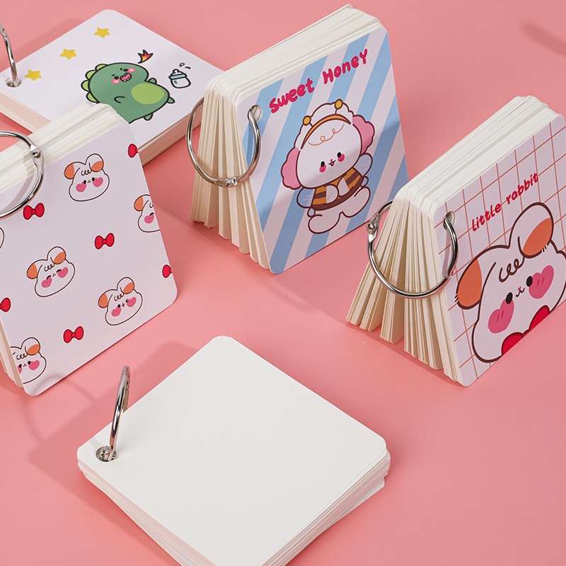 Cartoon Word Book Portable Mini Loose-Leaf Notepad