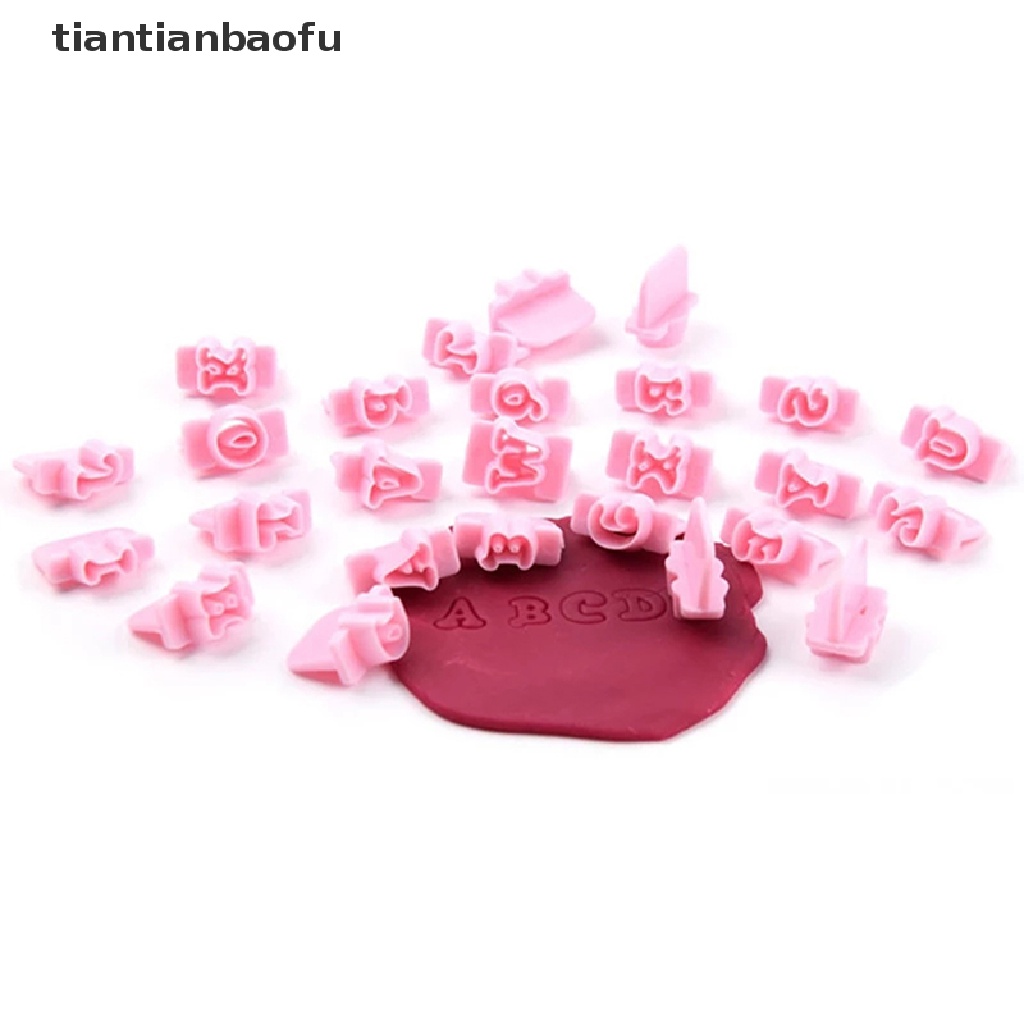 Cetakan Pemotong Kue Model Stempel Timbul Desain Huruf Alfabet