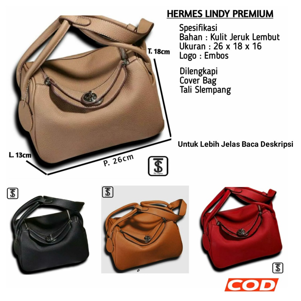 Tas 20970Hermes Lindy Premium Tas Selempang Wanita Import Tas Bahu Wanita Import Tas Wanita Tas