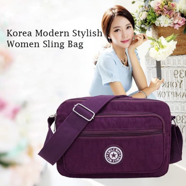 Korea Modern Stylish Women Nylon sling Bag / Tas Selempang / Tas wanita / Tas multifungsi
