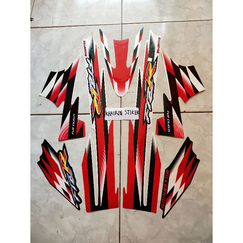 striping stiker fiz f1z r milenium millenium merah putih