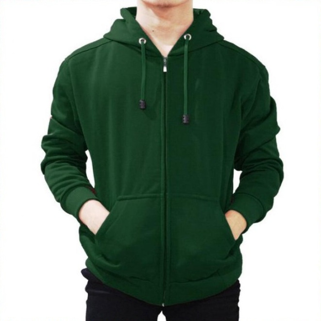 Jaket Polosan Hoodie Zipper Hijau