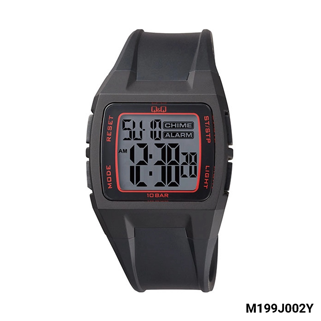 Jam Tangan Pria Sporty Casual Rubber Digital Original Q&amp;Q QnQ QQ M199 M199J Series