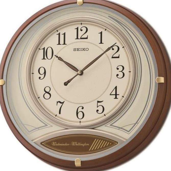 Jam Dinding SEIKO Japan Westminster QXD215B QXD215 Brown Original tersedia stok
