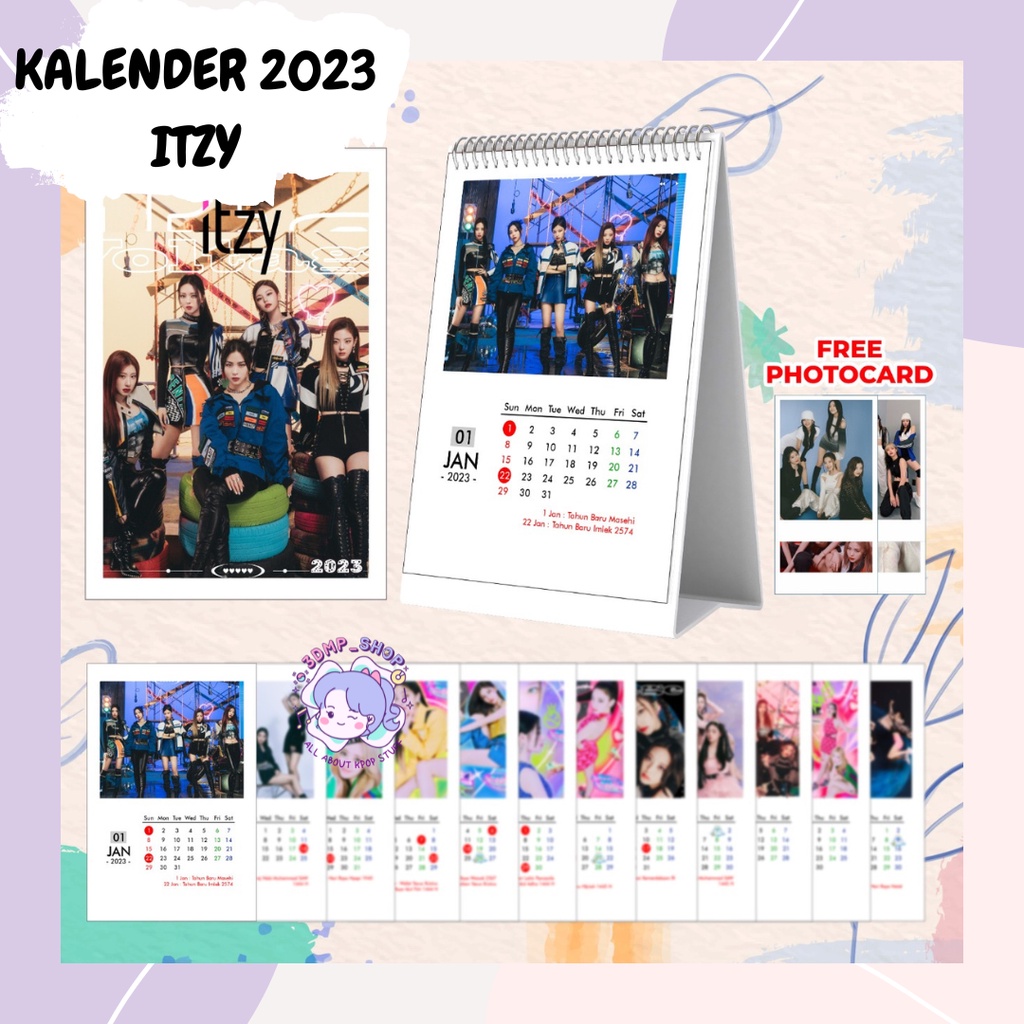 Kalender duduk 2023 kpop bts treasure jikjin nct dream  127 blackpink stray kids beat box enhypen manifesto wayv way v