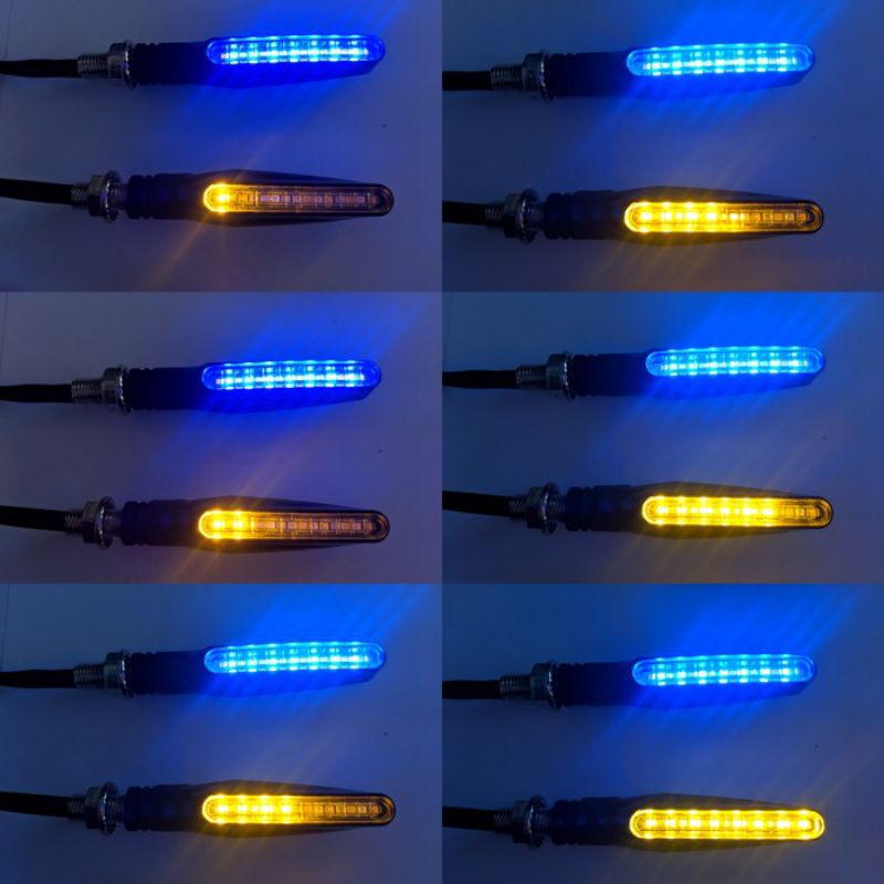 lampu sen sein led running flowing DRL 2 warna Biru Kuning