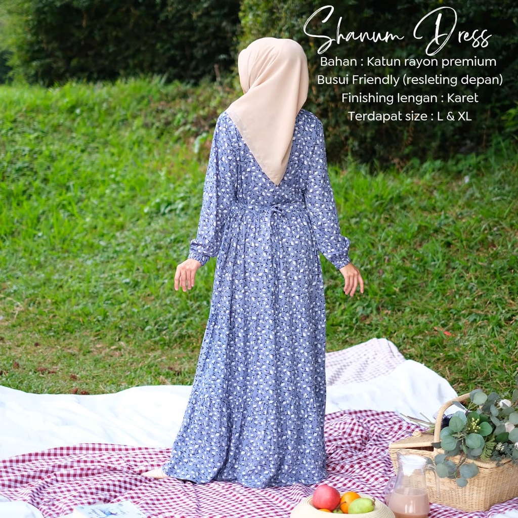 Homey Dress SHANUM - Gamis Dewasa Motif Jumbo Bahan Katun Rayon Premium