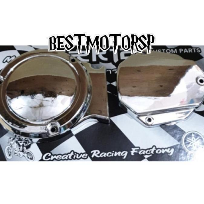 Cover Tutup Blok Bak Magnet Kopling RX King Chrome bestmp dijamin