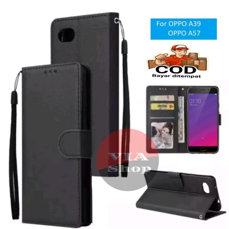 SARUNG DOMPET HP OPPO A39/ OPPO A57 STANDING FLIP CASE LEATHER PREMIUM FOR OPPO A39/A57