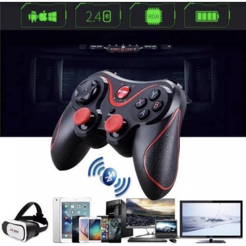 X3/T3 gamepad android tv bluetooth wireless murah/Joystick Gaming Mini Controller For Android Smartphone - HITAM- T3