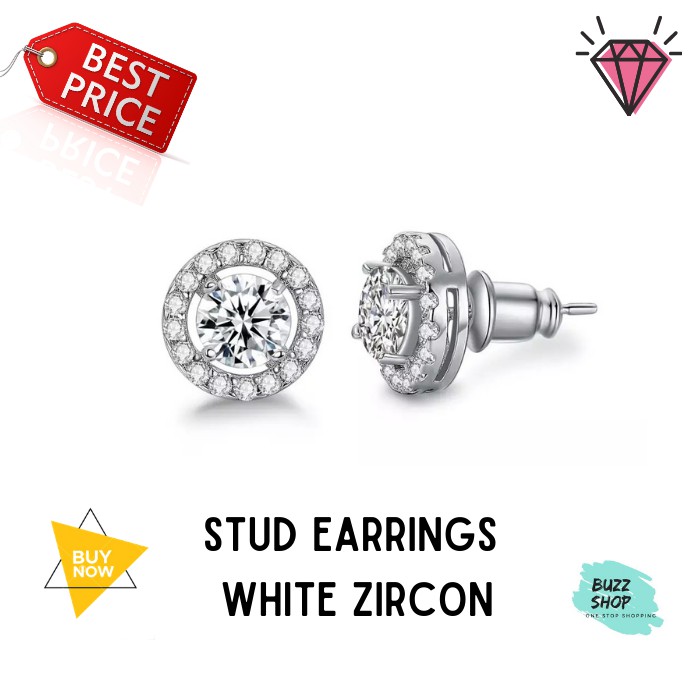 Anting Wanita Berlian Diamond Zirconia Perhiasan Silver Perak JA-009