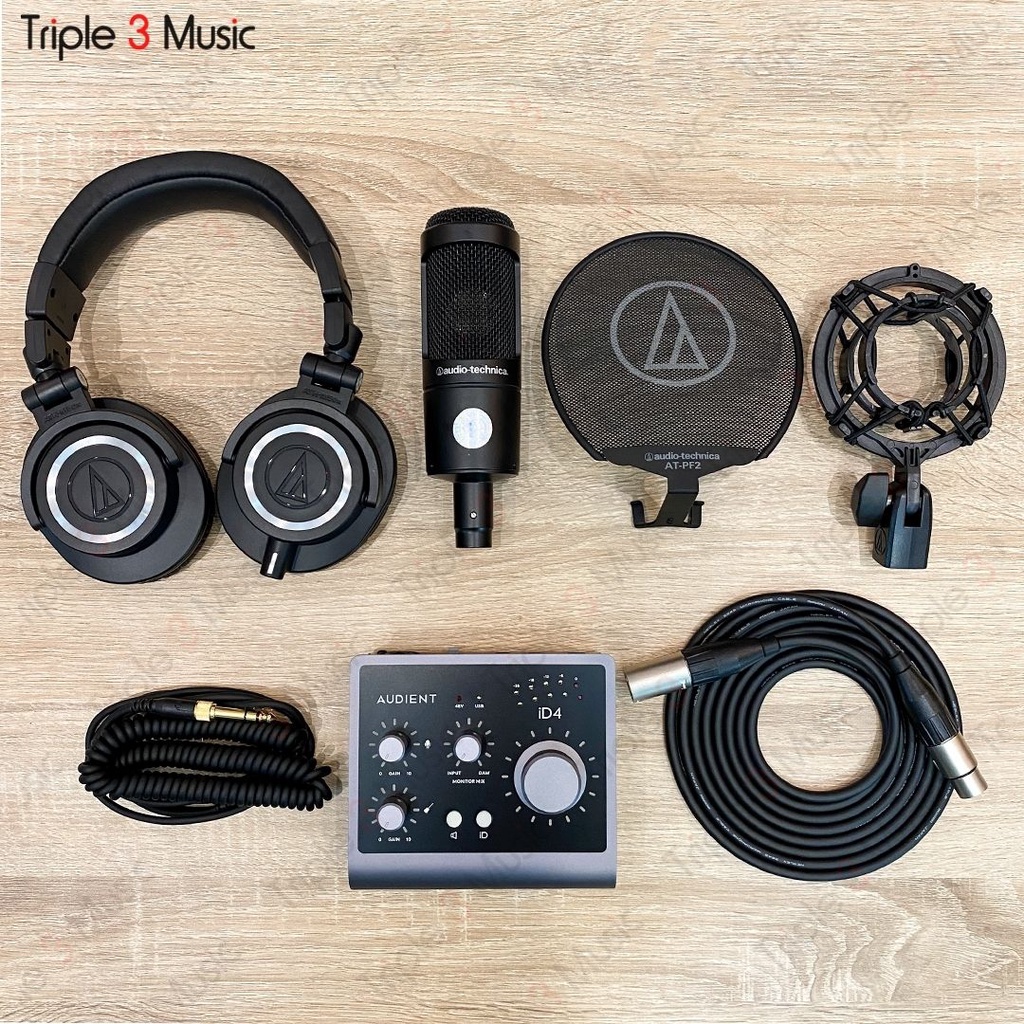 AUDIENT ID4 Studio Bundle Paket Recording Premium lengkap