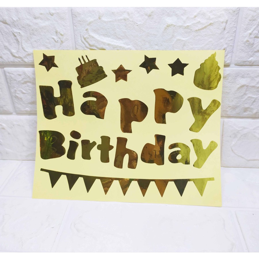 ( 3 pcs ) Sticker HAPPY BIRTHDAY - stiker Hiasan Box,Hampers