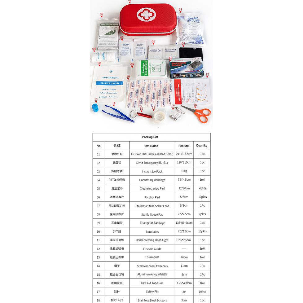 Grab Medan FervorFox Tas P3K First Aid Kit 18 in 1 - B33158 - Red