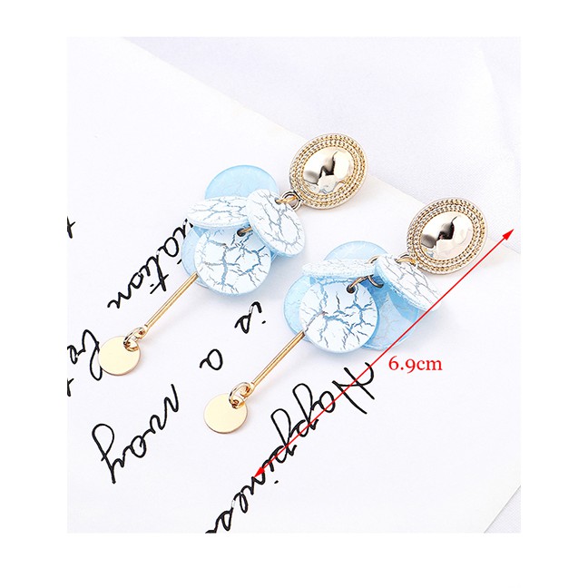 LRC Anting Tusuk White Round Tassel Earrings Y61773