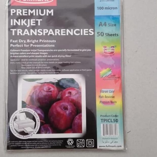 

JHA Fullmark Pum Inkjet Paper Transparencies A4 Ready Stock